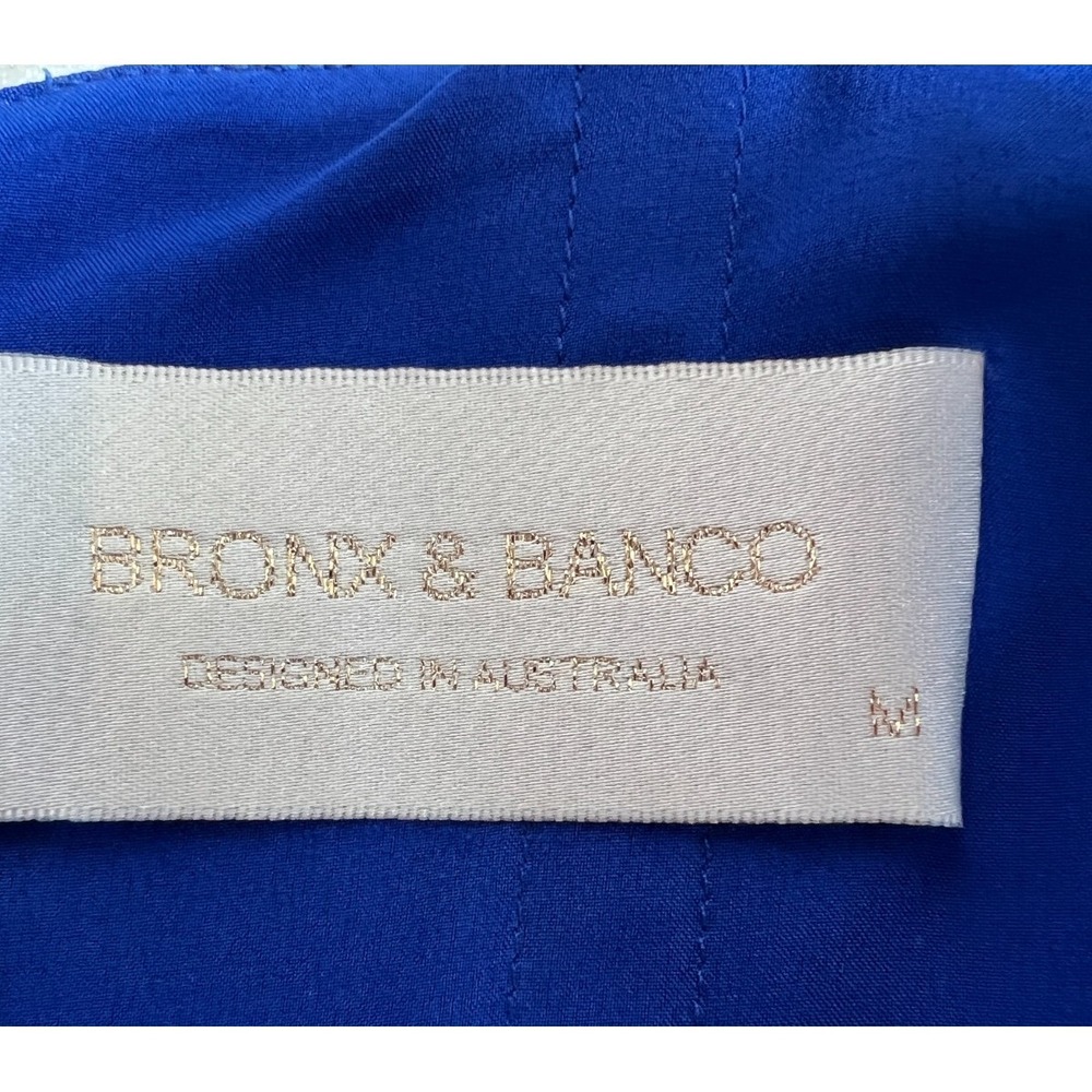 Bronx & Banco Dress Floral Embroidered Mesh Womens M 6 Blue White Fit Flare RARE - Picture 8 of 11